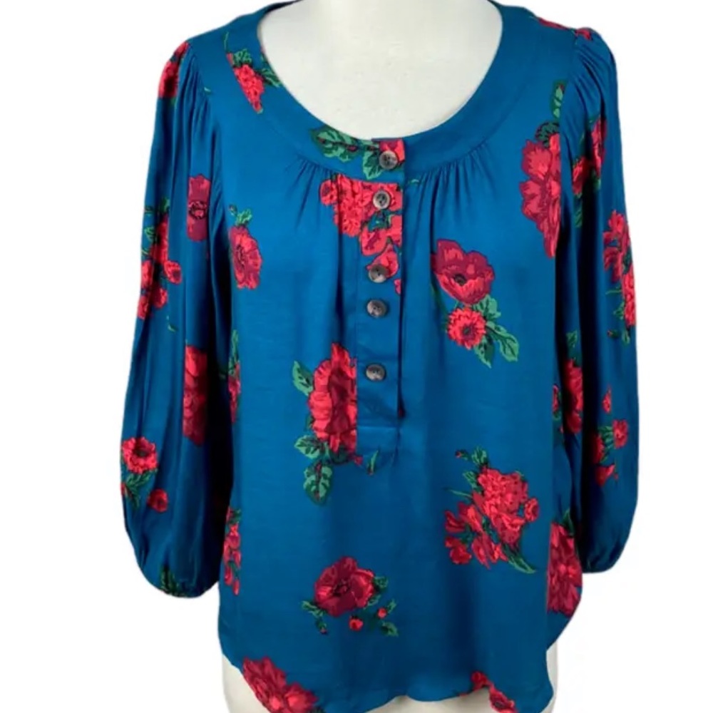 Maeve Anthropologie Kalas Henley Blouse XS - Picture 5 of 11